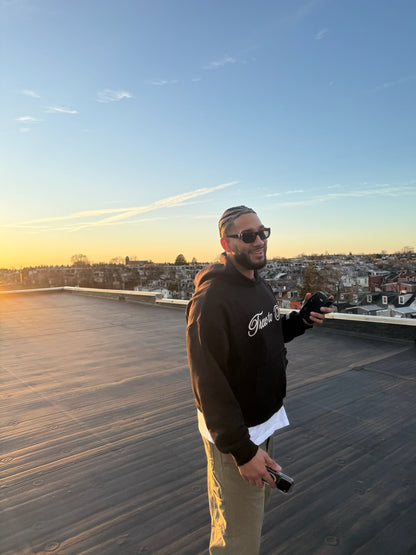 Black Classic Script Hoodie